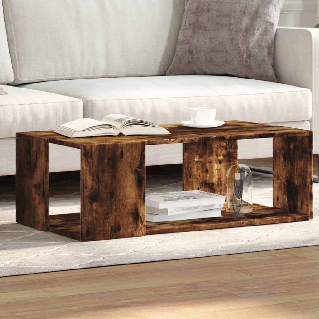 Table basse chêne fumé 89,5x48x30 cm bois d'ingénierie Tables basses vidaXL   