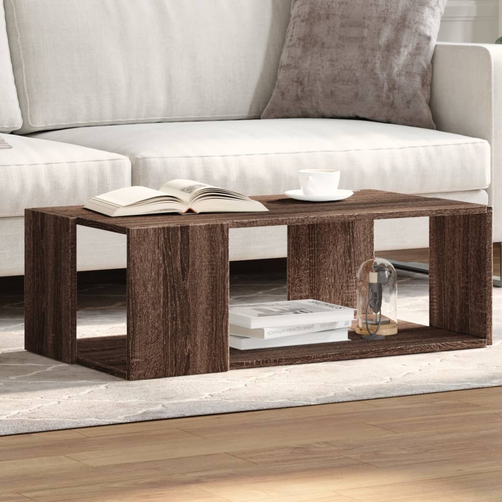 Table basse chêne marron 89,5x48x30 cm bois d'ingénierie Tables basses vidaXL   