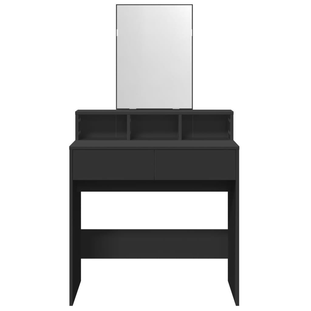 Coiffeuse avec miroir noir 80x41x144,5 cm Coiffeuses vidaXL   