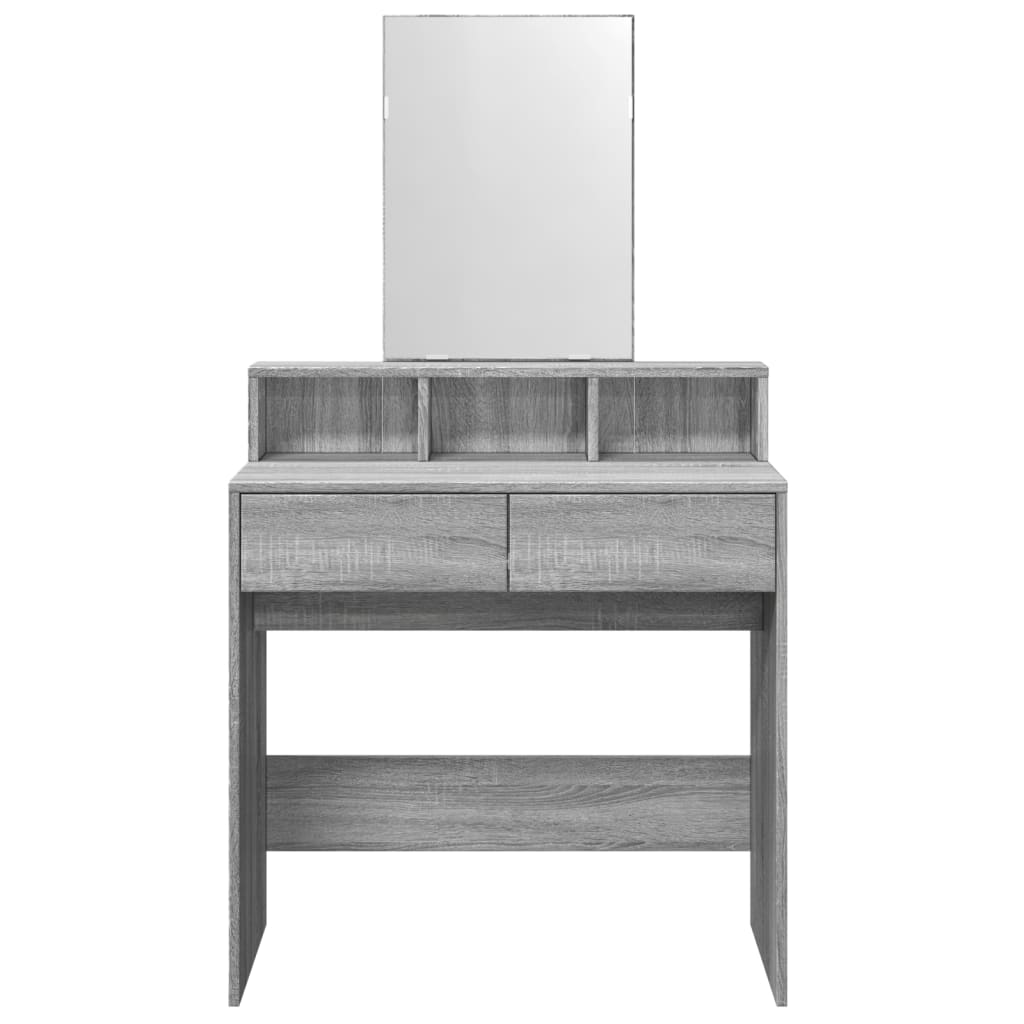 Coiffeuse avec miroir sonoma gris 80x41x144,5 cm Coiffeuses vidaXL   