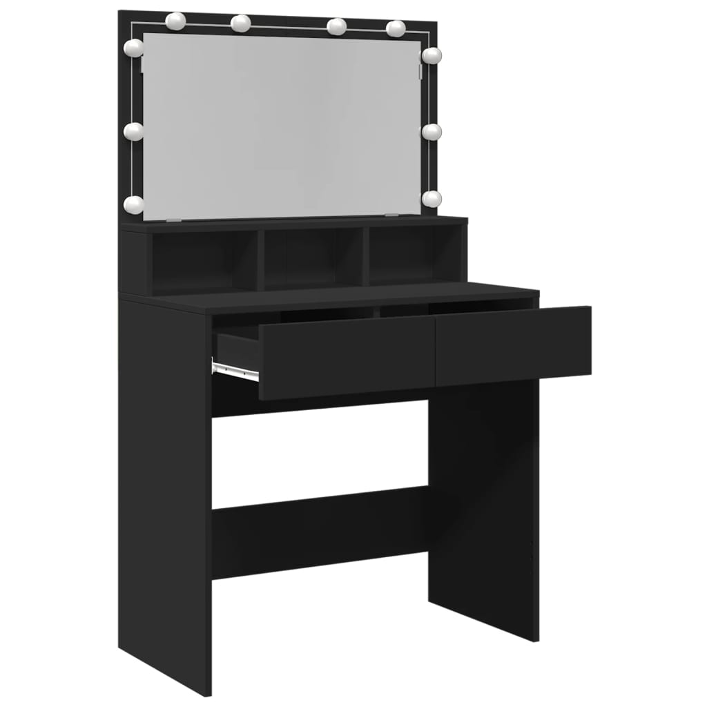 Coiffeuse avec LED noir 80x41x134,5 cm Coiffeuses vidaXL   