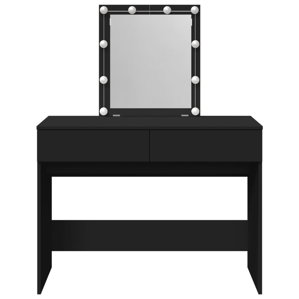 Coiffeuse avec LED noir 100x40x130 cm Coiffeuses vidaXL   