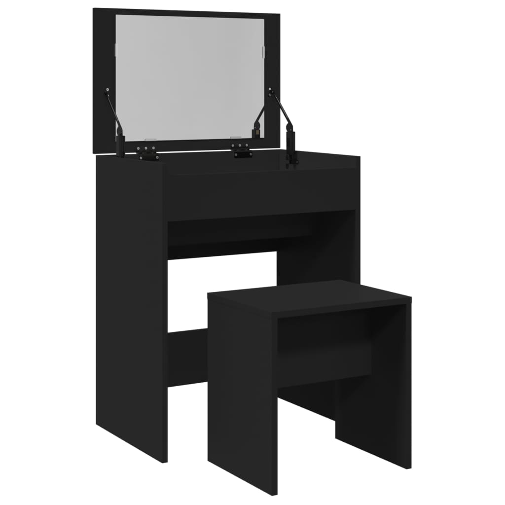 Coiffeuse et tabouret noir 60x40x113,5 cm Coiffeuses vidaXL   