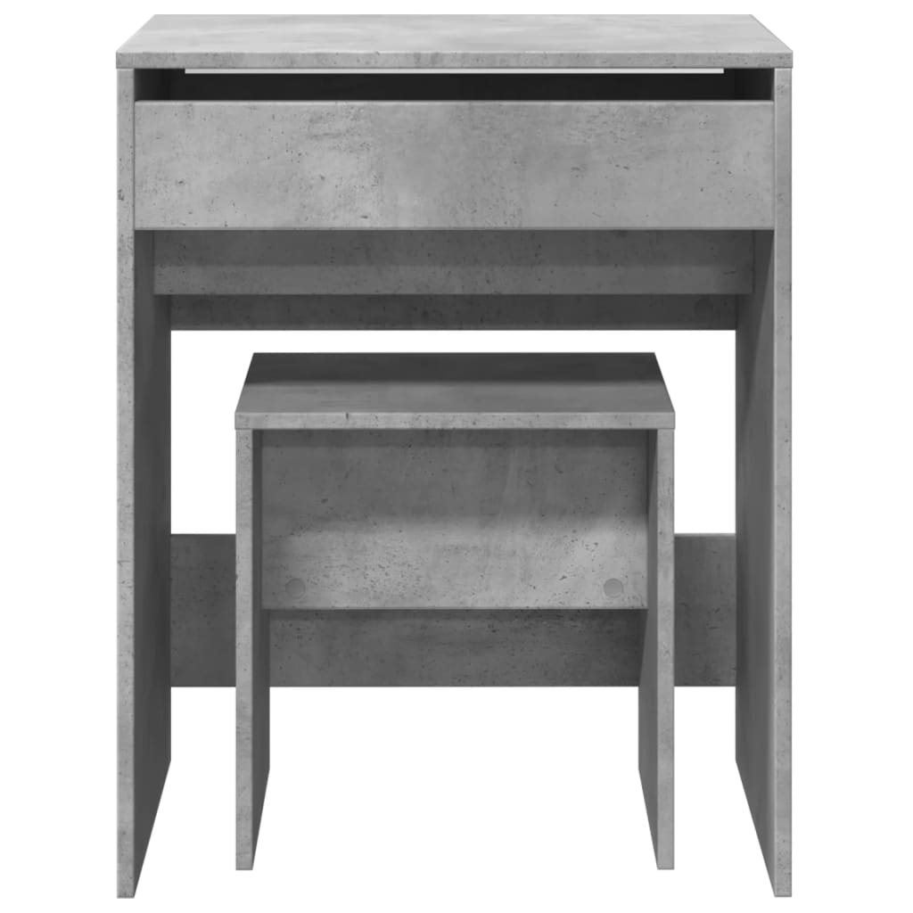 Coiffeuse et tabouret gris béton 60x40x113,5 cm Coiffeuses vidaXL   