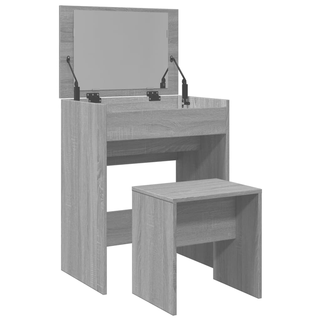 Coiffeuse et tabouret sonoma gris 60x40x113,5 cm Coiffeuses vidaXL   