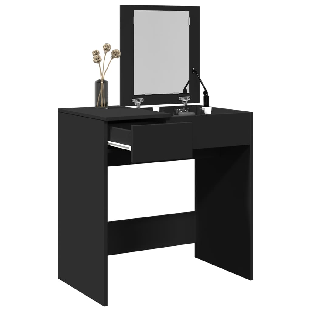 Coiffeuse avec miroir noir 73x46,5x120 cm Coiffeuses vidaXL   