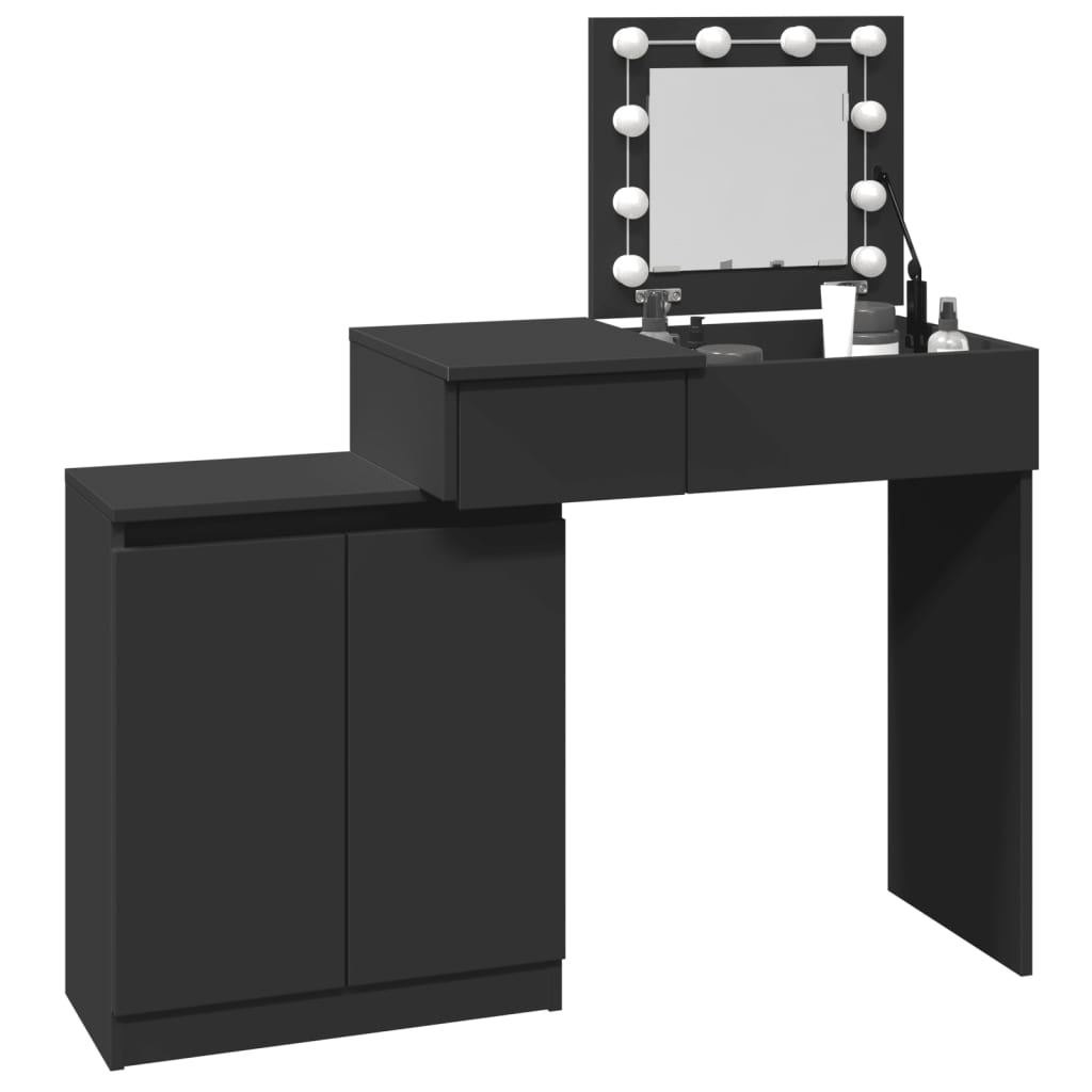 Coiffeuse avec LED noir 115x37x110,5 cm Coiffeuses vidaXL   