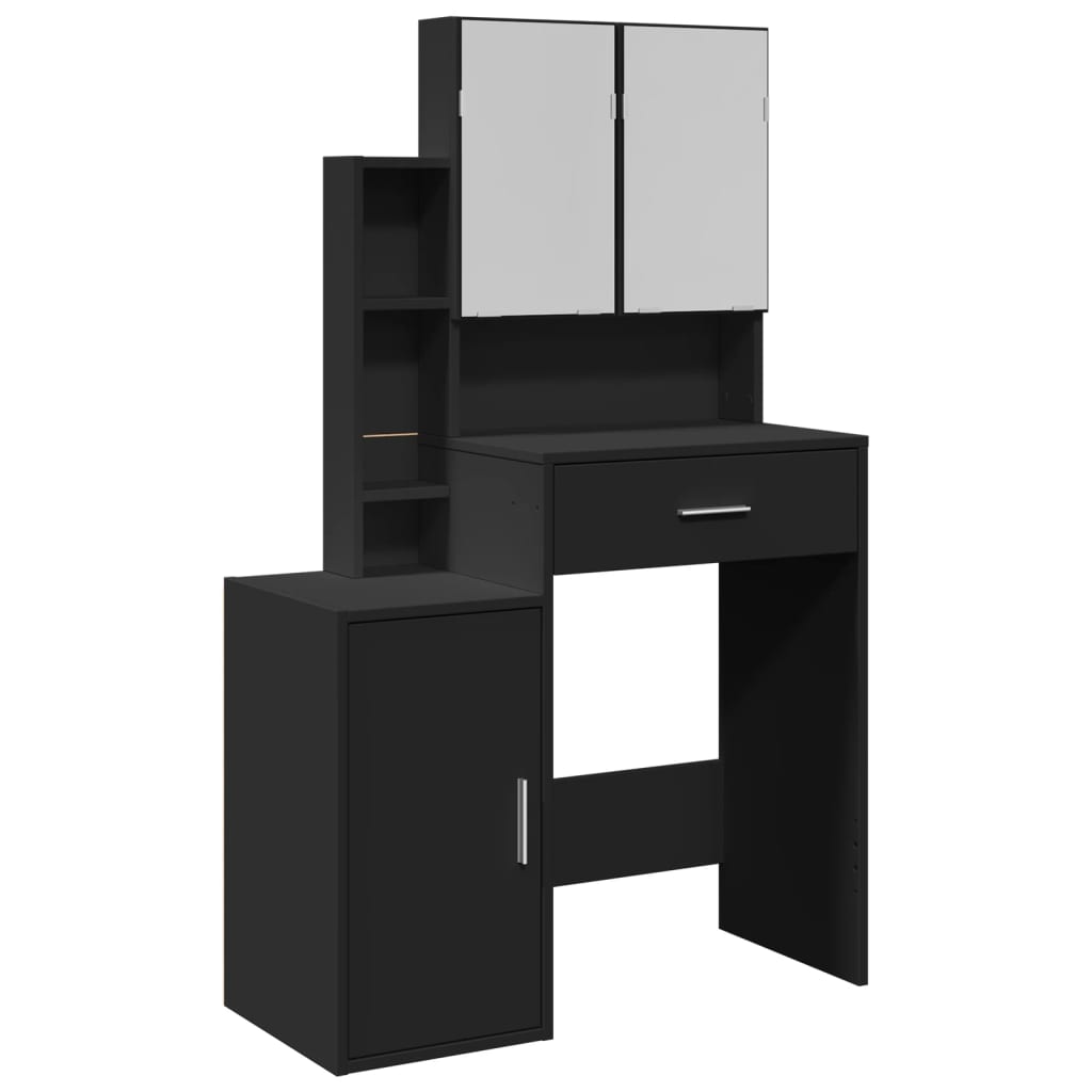 Coiffeuse avec armoire noir 80x35x132 cm Coiffeuses vidaXL   