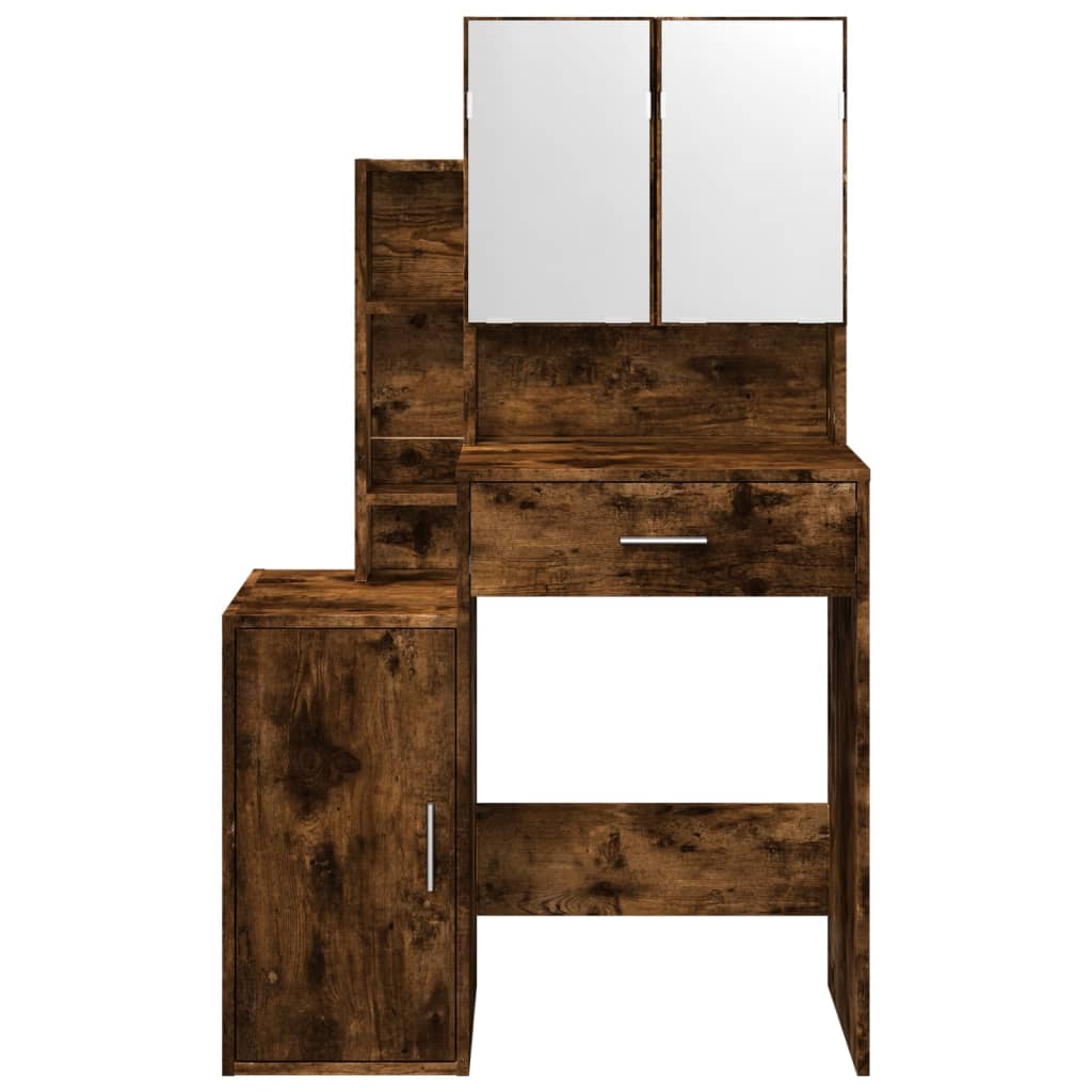 Coiffeuse avec armoire chêne fumé 80x35x132 cm Coiffeuses vidaXL   