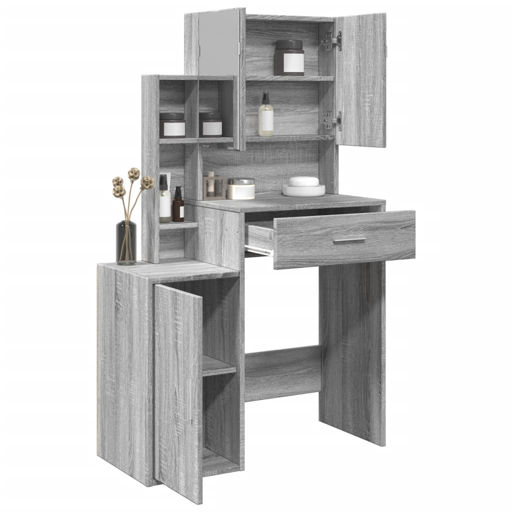 Coiffeuse avec armoire sonoma gris 80x35x132 cm Coiffeuses vidaXL   