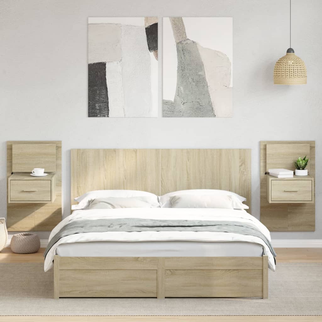 Image Tête de lit avec armoires chêne sonoma 160 cm bois d'ingénierie | Xios Store SNC vidaXL Xios Store SNC