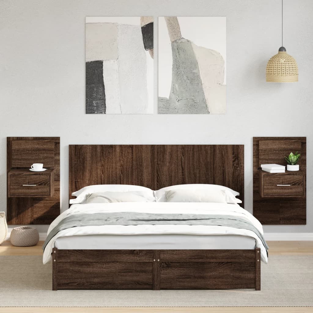 Image Tête de lit avec armoires chêne marron 160 cm bois d'ingénierie | Xios Store SNC vidaXL Xios Store SNC