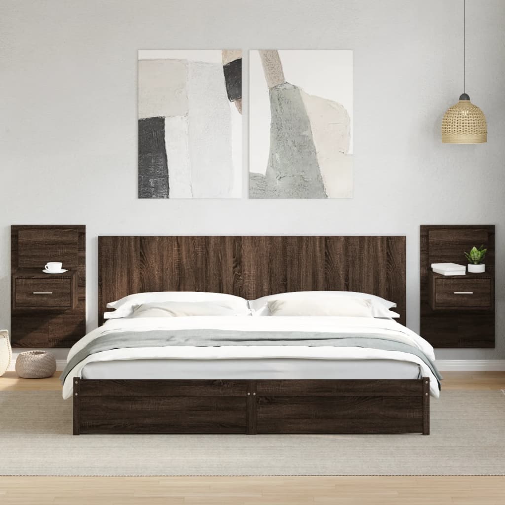 Image Tête de lit avec armoires chêne marron 200 cm bois d'ingénierie | Xios Store SNC vidaXL Xios Store SNC