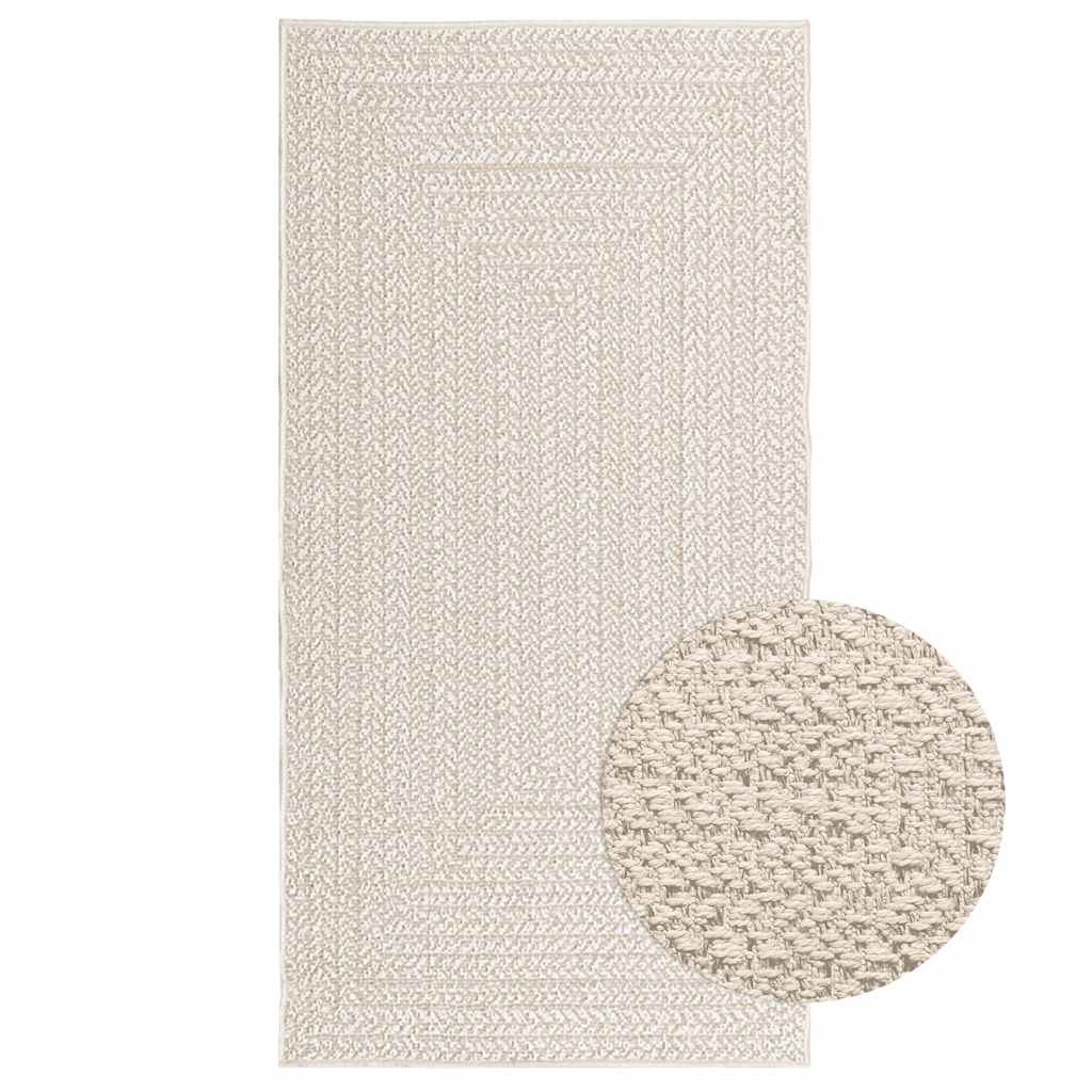 Tapis ZIZUR crème 80x150 cm aspect de jute intérieur extérieur Tapis vidaXL