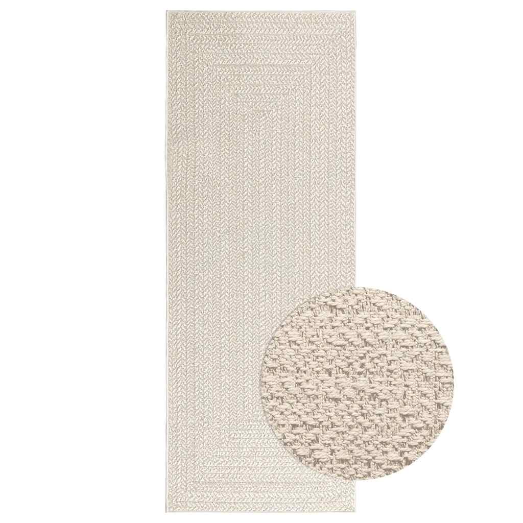 Tapis ZIZUR crème 80x200 cm aspect de jute intérieur extérieur Tapis vidaXL