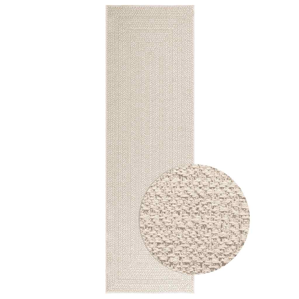 Tapis ZIZUR crème 80x250 cm aspect de jute intérieur extérieur Tapis vidaXL