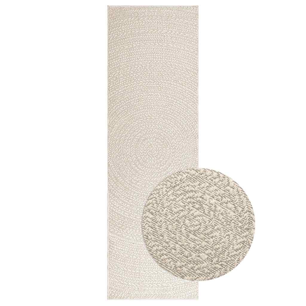 Tapis ZIZUR crème 80x250 cm aspect de jute intérieur extérieur Tapis vidaXL