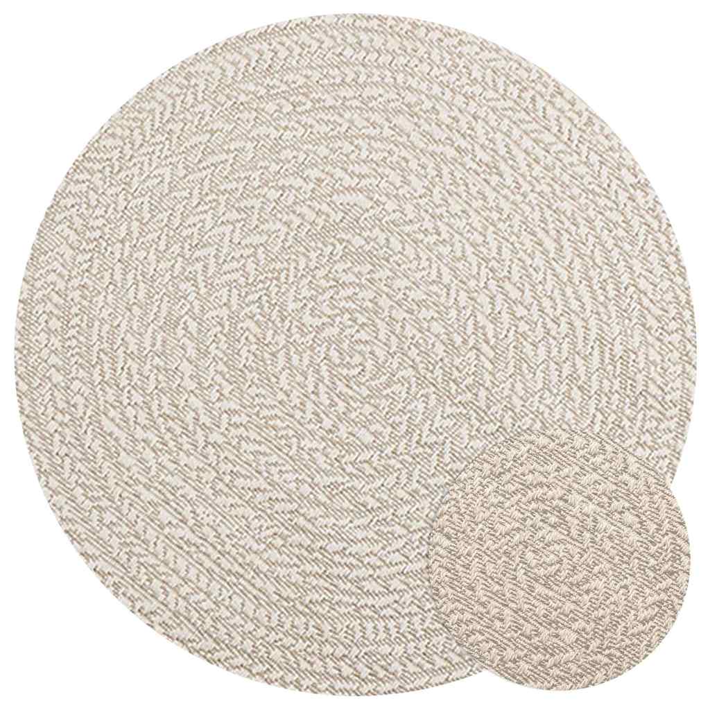 Tapis ZIZUR crème Ø 90 cm aspect de jute intérieur et extérieur Tapis vidaXL