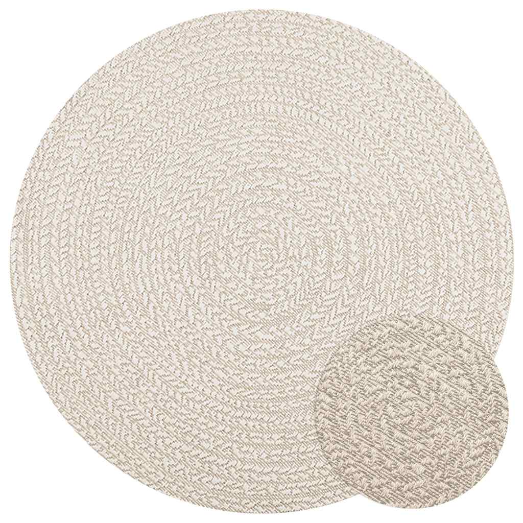 Tapis ZIZUR crème Ø 120cm aspect de jute intérieur et extérieur Tapis vidaXL