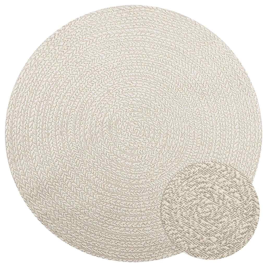 Tapis ZIZUR crème Ø 160cm aspect de jute intérieur et extérieur Tapis vidaXL