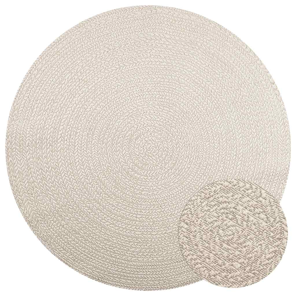 Tapis ZIZUR crème Ø 200cm aspect de jute intérieur et extérieur Tapis vidaXL