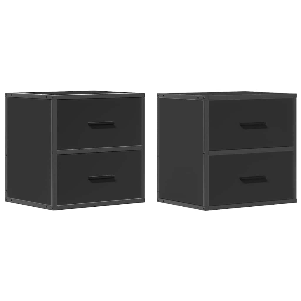 Tables de chevet murales 2 pcs noir 40x31x39,5 cm Tables de chevet vidaXL