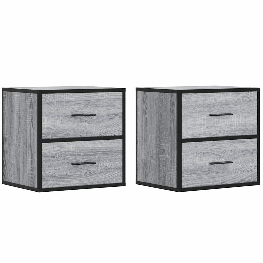 Tables de chevet murales 2 pcs sonoma gris 40x31x39,5 cm Tables de chevet vidaXL