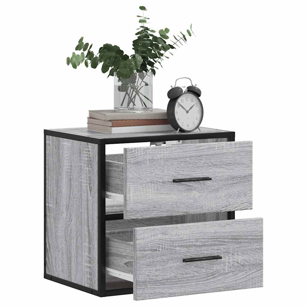 Tables de chevet murales 2 pcs sonoma gris 40x31x39,5 cm Tables de chevet vidaXL