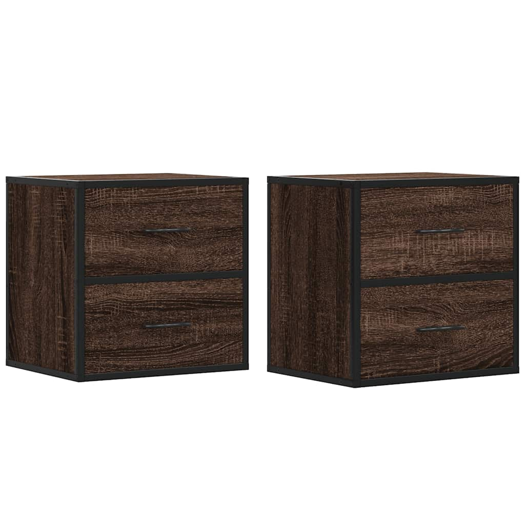 Tables de chevet murales 2 pcs chêne marron 40x31x39,5 cm Tables de chevet vidaXL