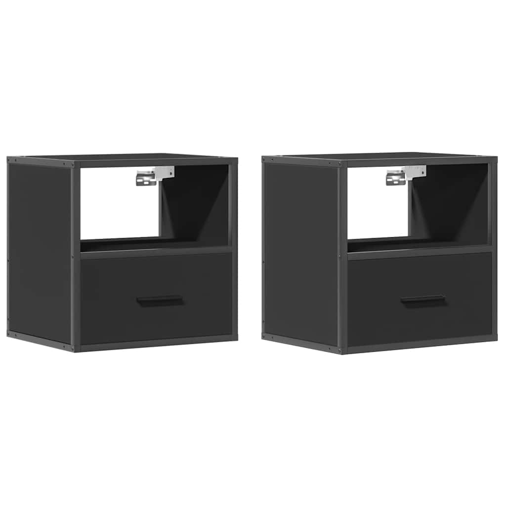 Tables de chevet murales 2 pcs noir 40x31x39,5 cm Tables de chevet vidaXL