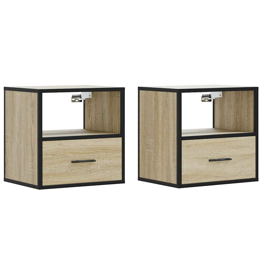 Tables de chevet murales 2 pcs chêne sonoma 40x31x39,5 cm Tables de chevet vidaXL