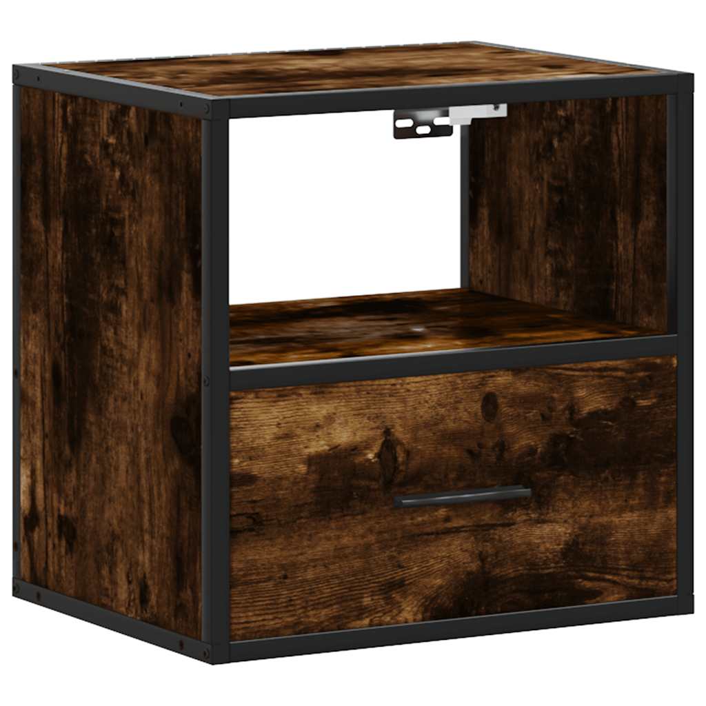 Table de chevet murale Chêne fumé 40x31x39,5 cm Tables de chevet vidaXL