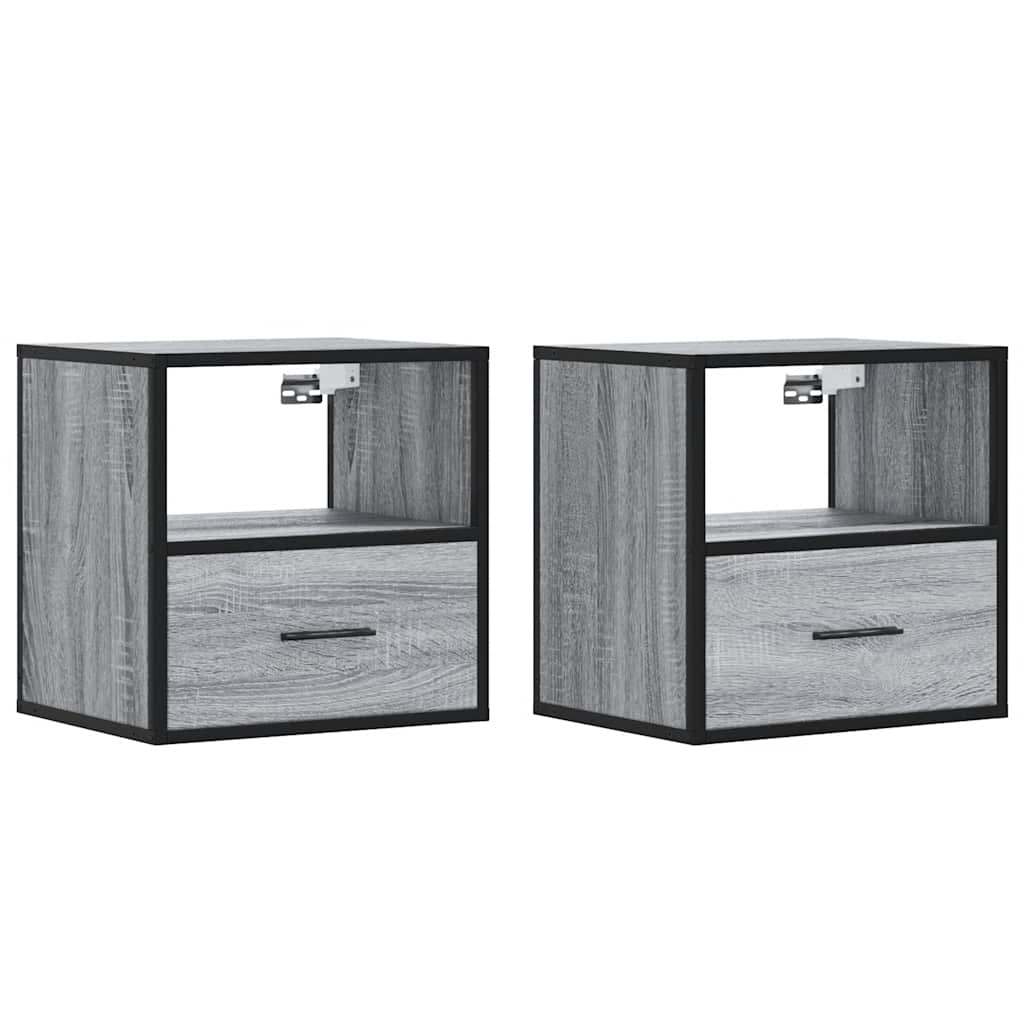 Tables de chevet murales 2 pcs sonoma gris 40x31x39,5 cm Tables de chevet vidaXL