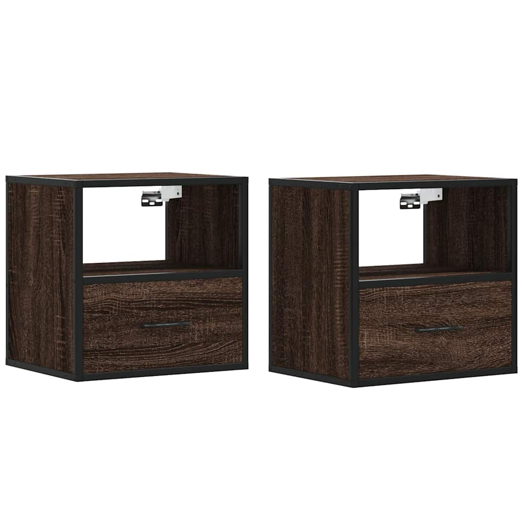 Tables de chevet murales 2 pcs chêne marron 40x31x39,5 cm Tables de chevet vidaXL