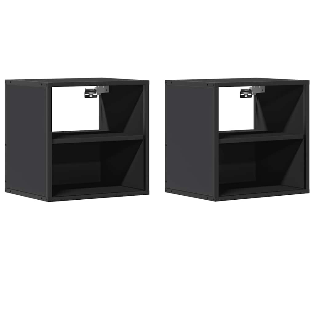 Tables de chevet murales 2 pcs noir 40x31x39,5 cm Tables de chevet vidaXL