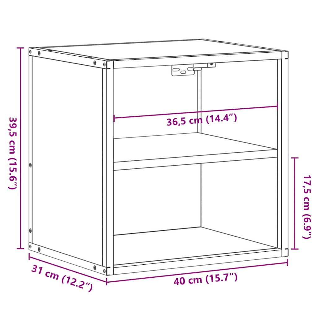 Table de chevet murale chêne sonoma 40x31x39,5 cm Tables de chevet vidaXL