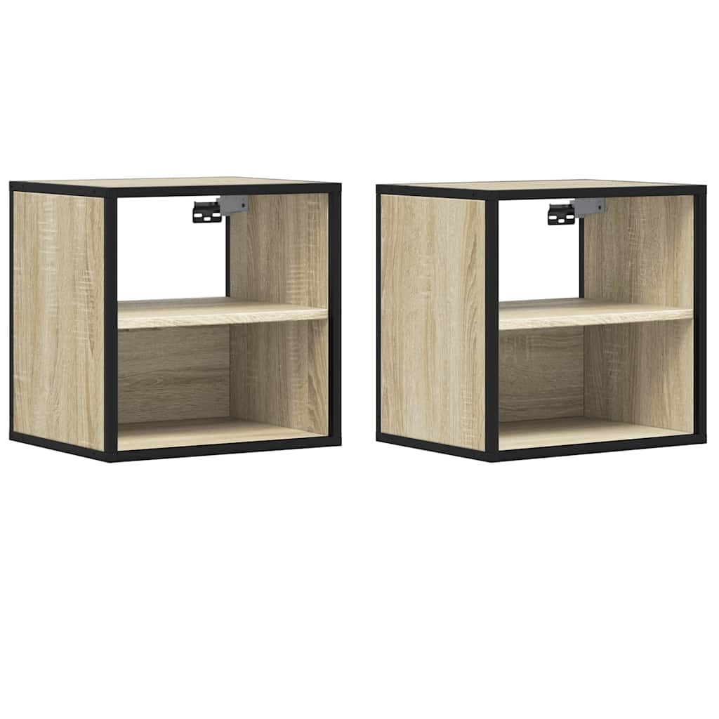 Tables de chevet murales 2 pcs chêne sonoma 40x31x39,5 cm Tables de chevet vidaXL