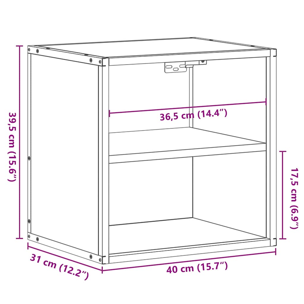 Table de chevet murale Chêne fumé 40x31x39,5 cm Tables de chevet vidaXL