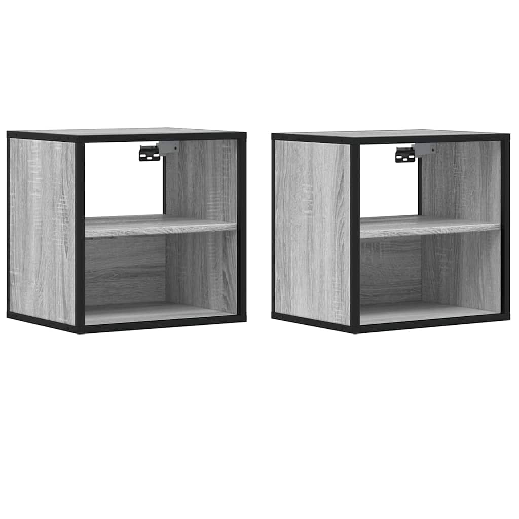 Tables de chevet murales 2 pcs sonoma gris 40x31x39,5 cm Tables de chevet vidaXL