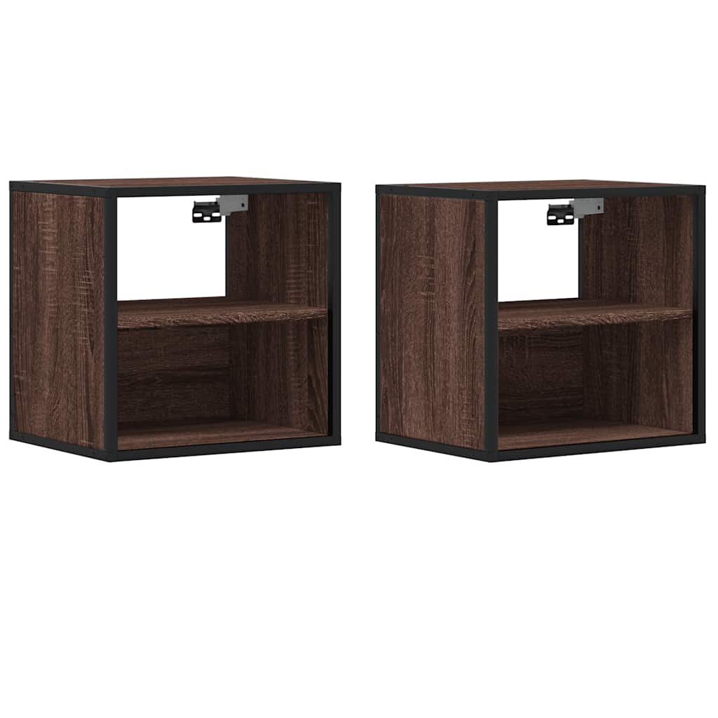 Tables de chevet murales 2 pcs chêne marron 40x31x39,5 cm Tables de chevet vidaXL