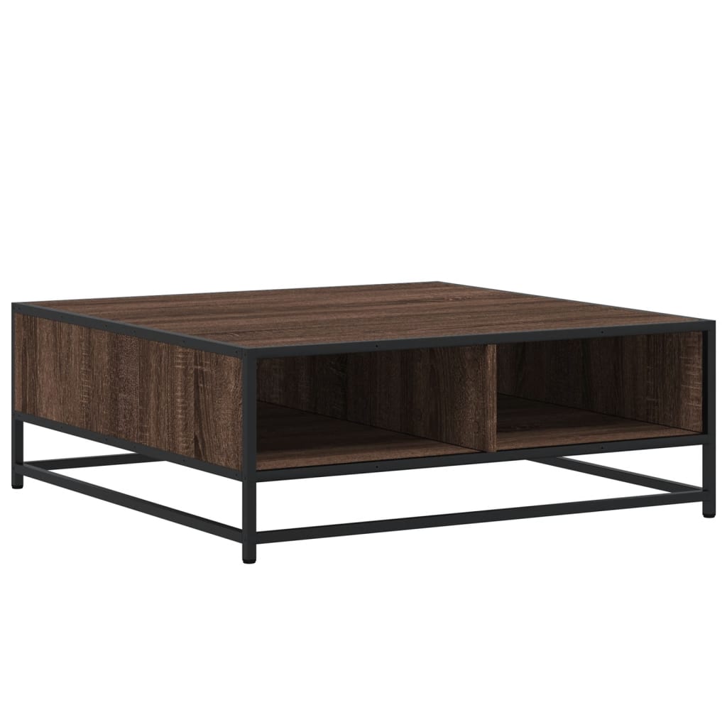 Table basse chêne marron 80x80x30 cm bois d'ingénierie et métal Tables basses vidaXL   