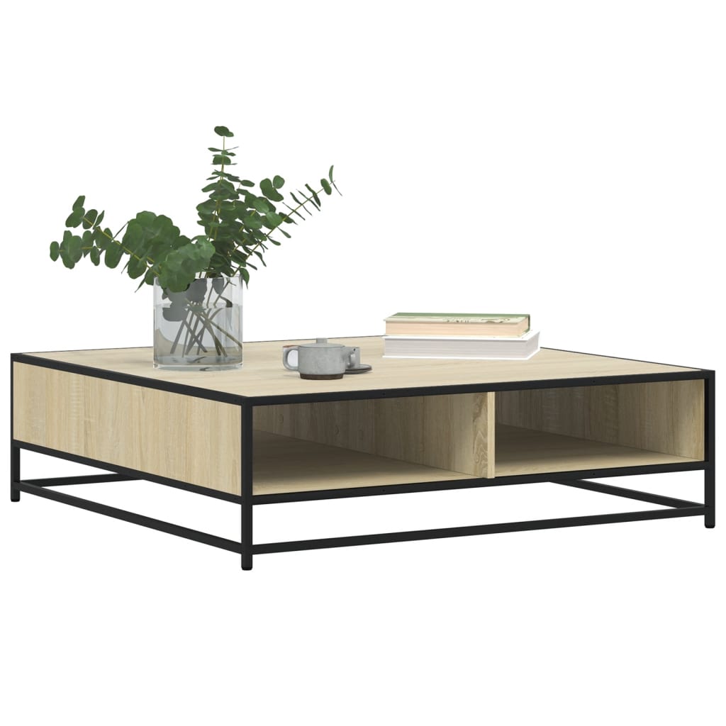 Table basse chêne sonoma 100x100x30 cm bois d'ingénierie/métal Tables basses vidaXL   