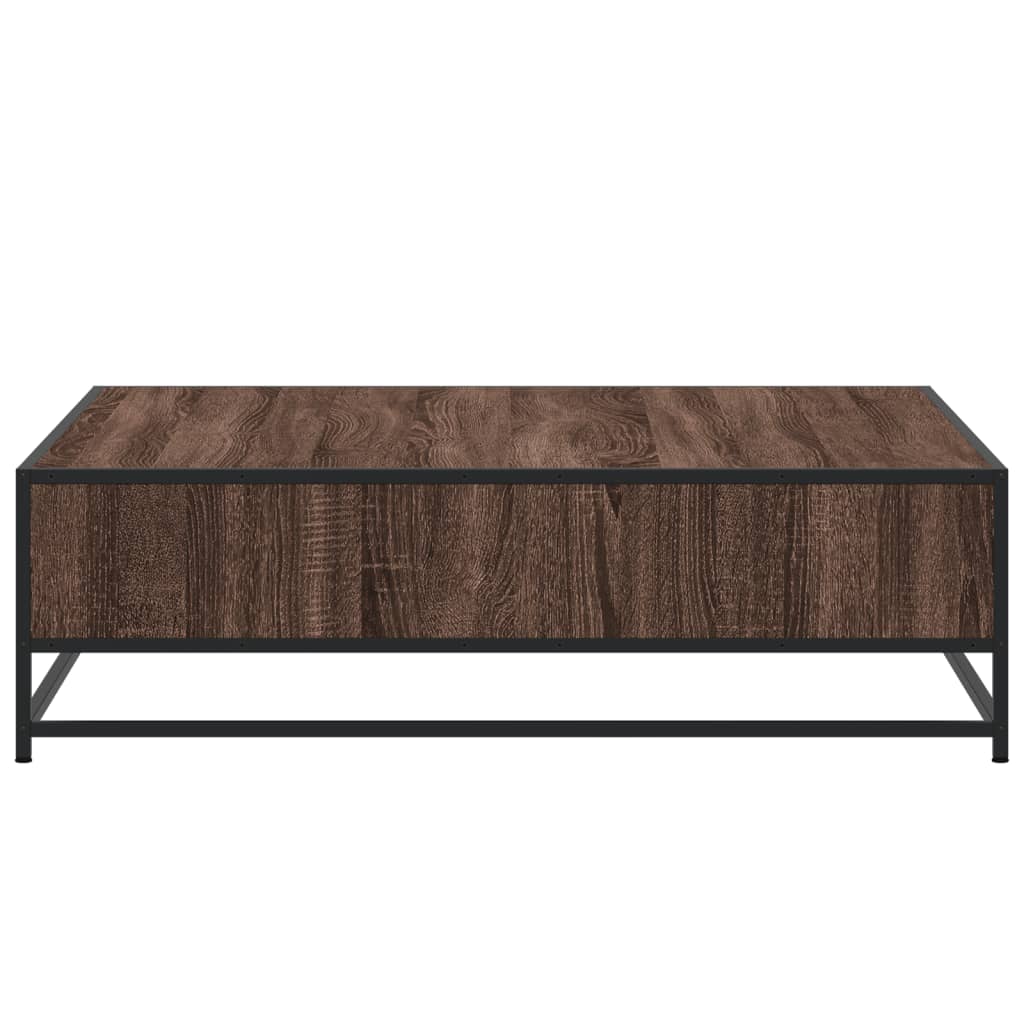 Table basse chêne marron 100x100x30 cm bois d'ingénierie/métal Tables basses vidaXL   