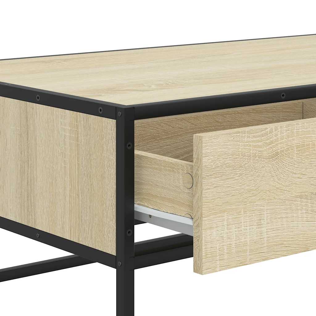 Table basse chêne sonoma 100x50x35cm bois d'ingénierie et métal Tables basses vidaXL   