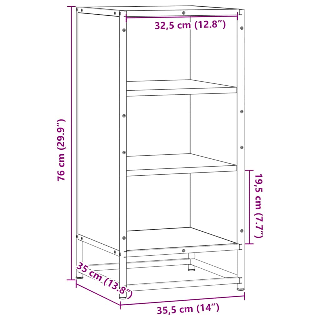 Buffet noir 35,5x35x76 cm bois d'ingénierie et métal Buffets & bahuts vidaXL