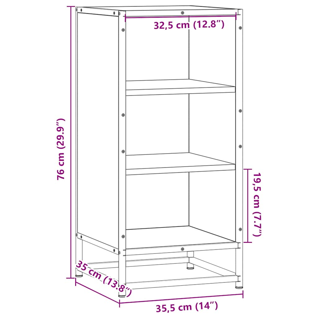 Buffet chêne fumé 35,5x35x76 cm bois d'ingénierie et métal Buffets & bahuts vidaXL