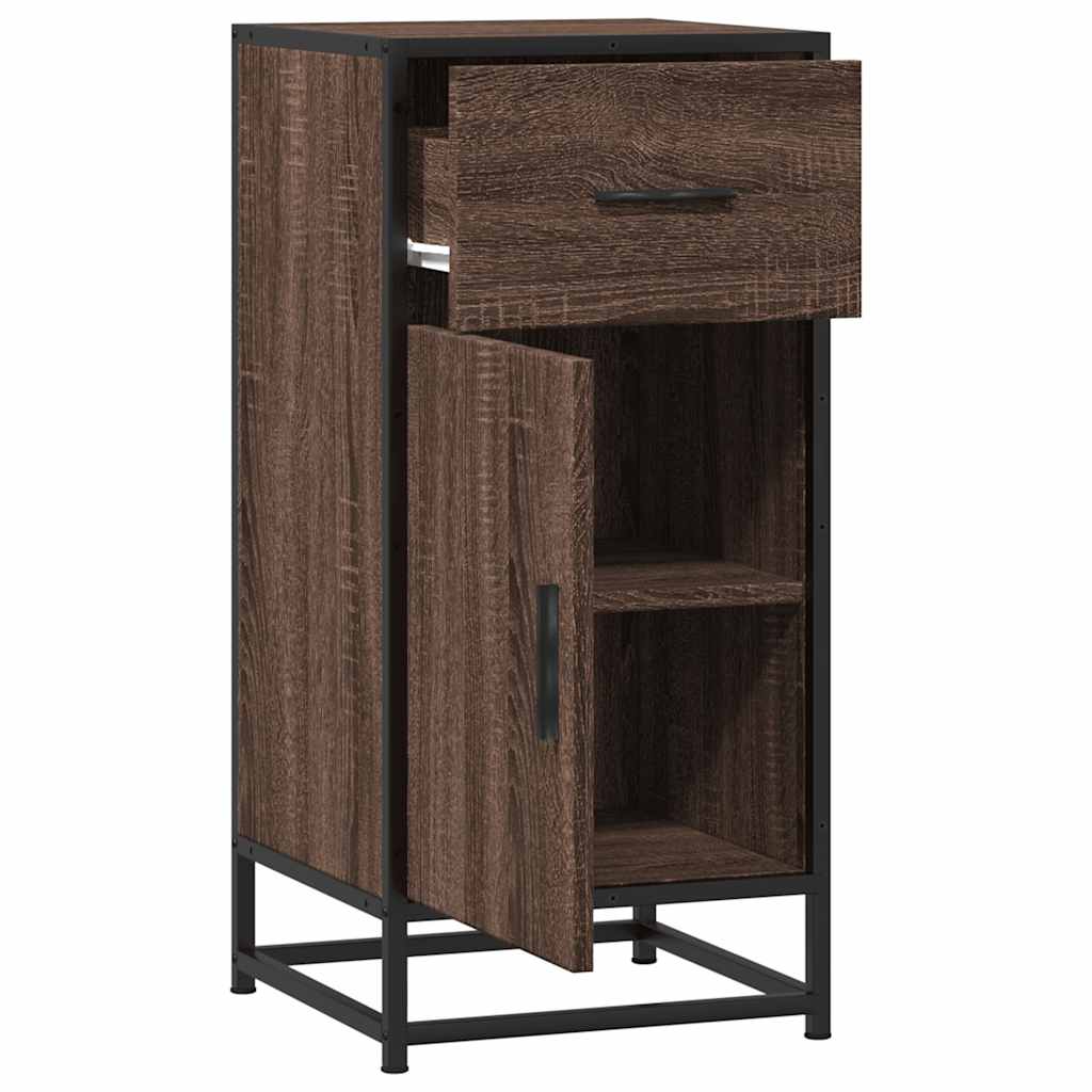 Buffet chêne marron 35,5x35x76 cm bois d'ingénierie et métal Buffets & bahuts vidaXL