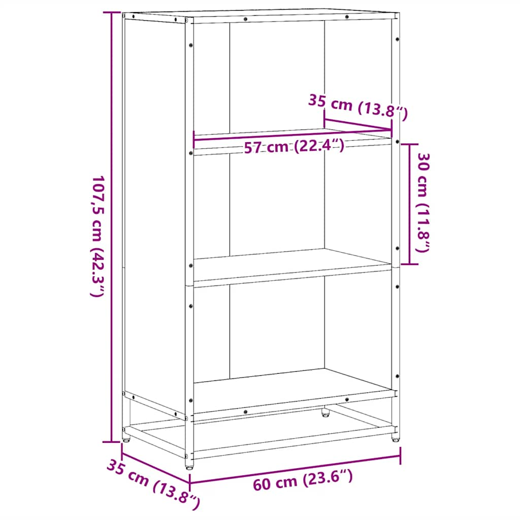 Bibliothèque chêne sonoma 60x35x107,5 cm bois d'ingénierie Bibliothèques vidaXL