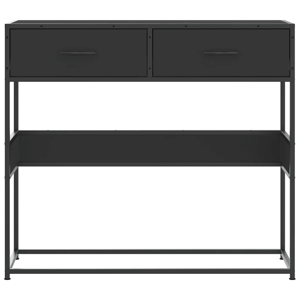 Table console noir 90x35x80 cm bois d'ingénierie - Xios Store SNC