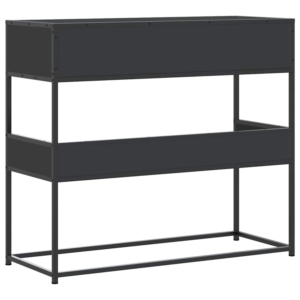 Table console noir 90x35x80 cm bois d'ingénierie - Xios Store SNC